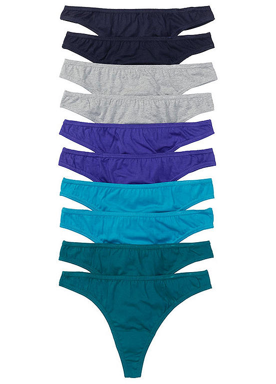 Bonprix Pack Of 10 Cotton Thongs