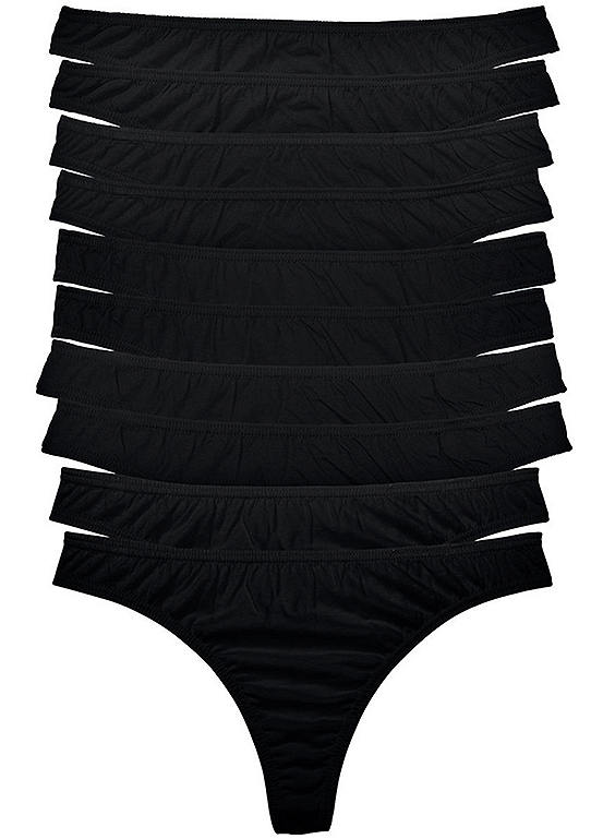  Bonprix Pack Of 10 Cotton Thongs