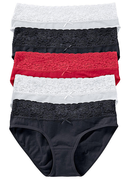  Bonprix Pack Of 5 Lace Trim Briefs