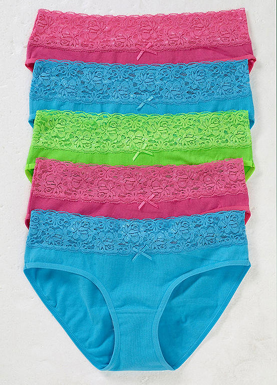  Bonprix Pack Of 5 Lace Trim Briefs