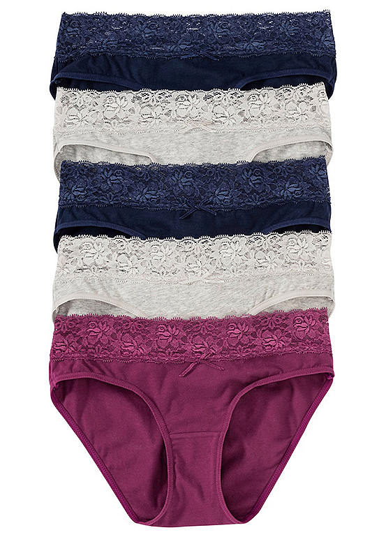 Bonprix Pack Of 5 Lace Trim Briefs