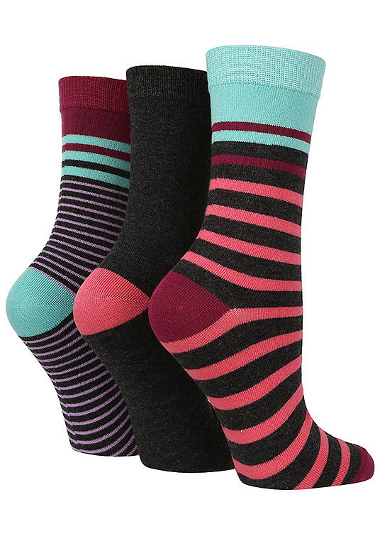  Glenmuir Ladies Multi Pack Of 3 Socks
