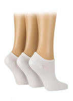  Glenmuir Ladies Pack Of 3 White Trainer Socks