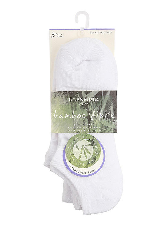  Glenmuir Ladies White Pack Of 3 Sport Socks