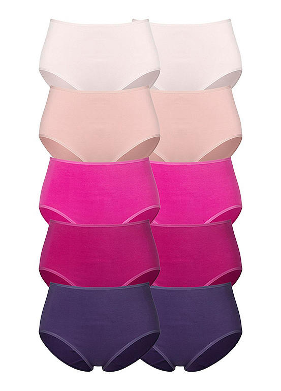  Go In Pack Of 10 High Waist Briefs