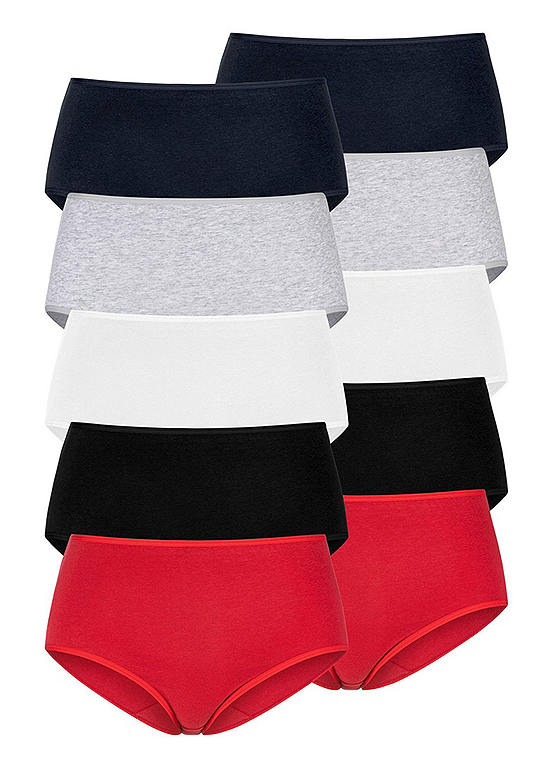  Go In Pack Of 10 High Waist Briefs