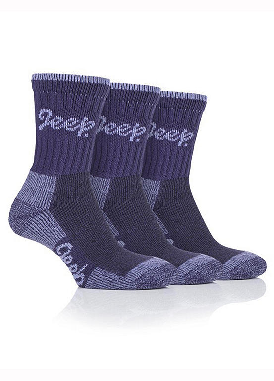  Jeep Ladies Pack Of 3 Boot Socks - Lilac
