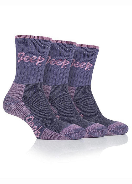  Jeep Ladies Pack Of 3 Boot Socks - Purple
