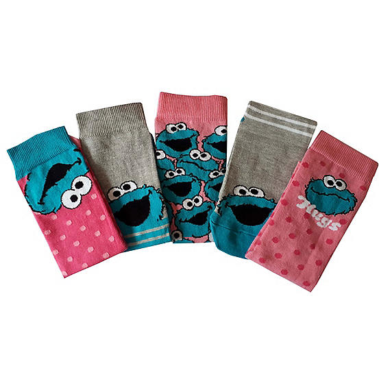  Ladies Pack Of 5 Cookie Monster Comfort Socks