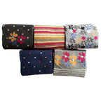  Ladies Pack Of 5 Socks In An Ochre Floral Gift Box