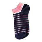  Ladies Pack Of 5 Striped Trainer Socks