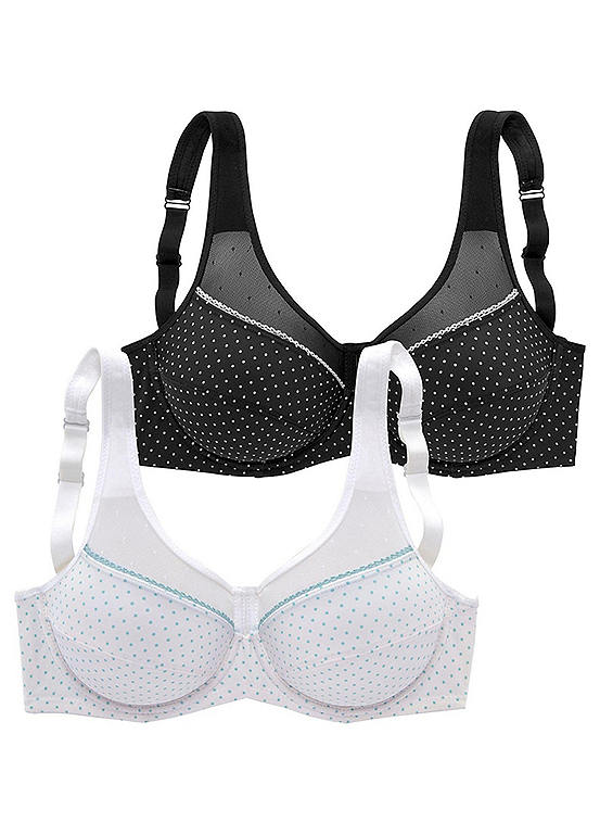  Petite Fleur Pack Of 2 Polka-Dot Underwired Bras