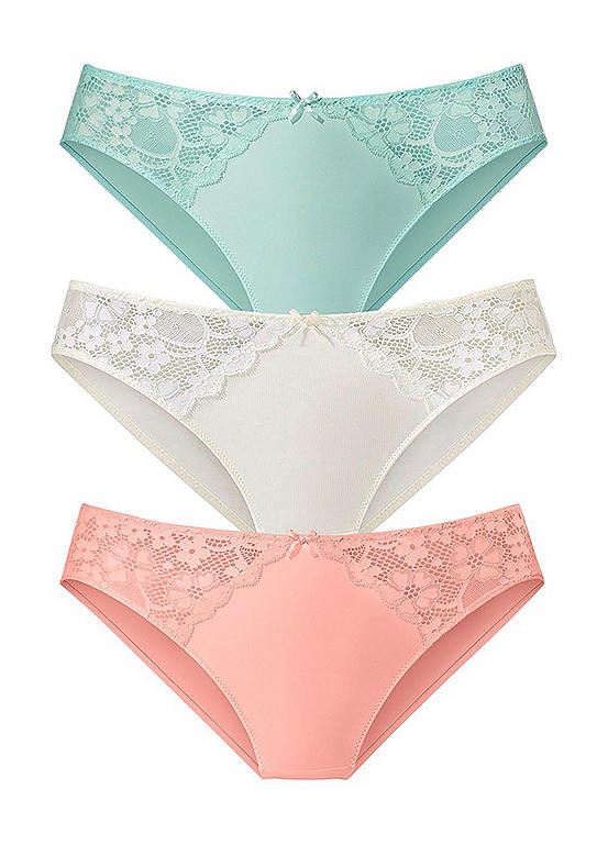  Petite Fleur Pack Of 3 Lace Briefs