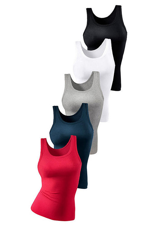  Petite Fleur Pack Of 5 Double Rib Vests