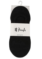  Pringle Ladies Pack Of 3 Black Sports Invisible Trainer Socks