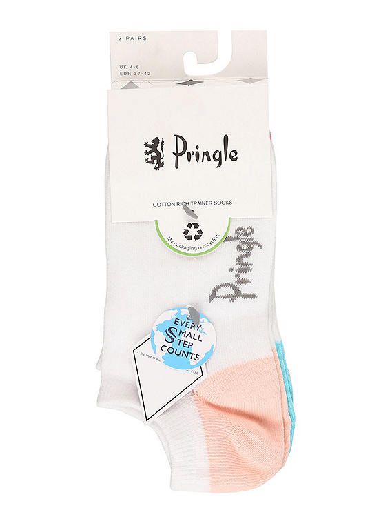  Pringle Ladies Pack Of 3 Trainer Socks