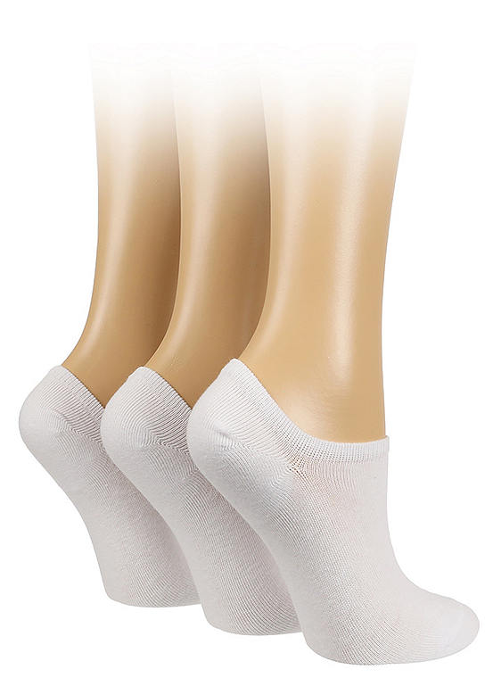  Pringle Ladies Pack Of 3 White Trainer Socks