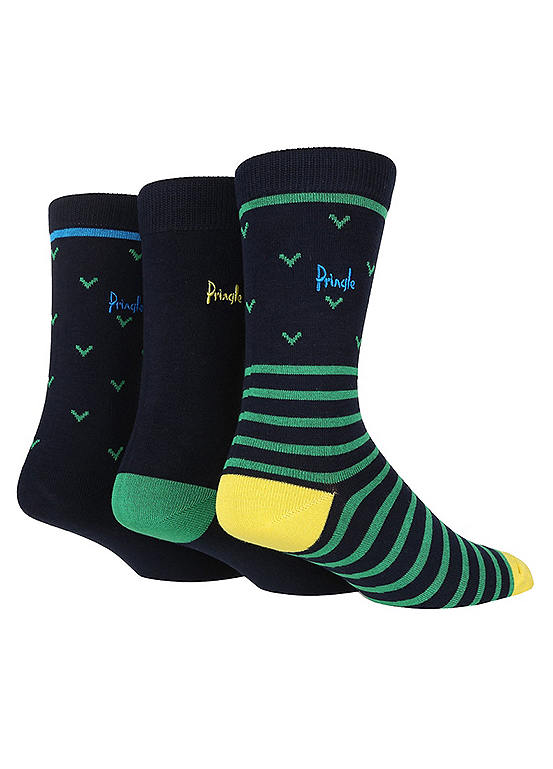  Pringle Pack Of 3 Fashion Blue Stripe Socks