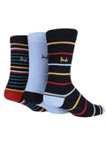  Pringle Pack Of 3 Fashion Light Blue Stripes Socks