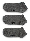  TORE Ladies Pack Of 3 Grey 100% Recycled Half Cushioned Trainer Socks