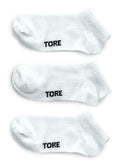  TORE Ladies Pack Of 3 White 100% Recycled Half Cushioned Trainer Socks