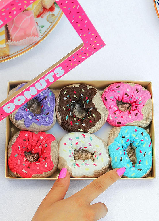  United Oddsocks Donut Selection Box - 6 Delicious Odd Socks To Mix And Mismatch