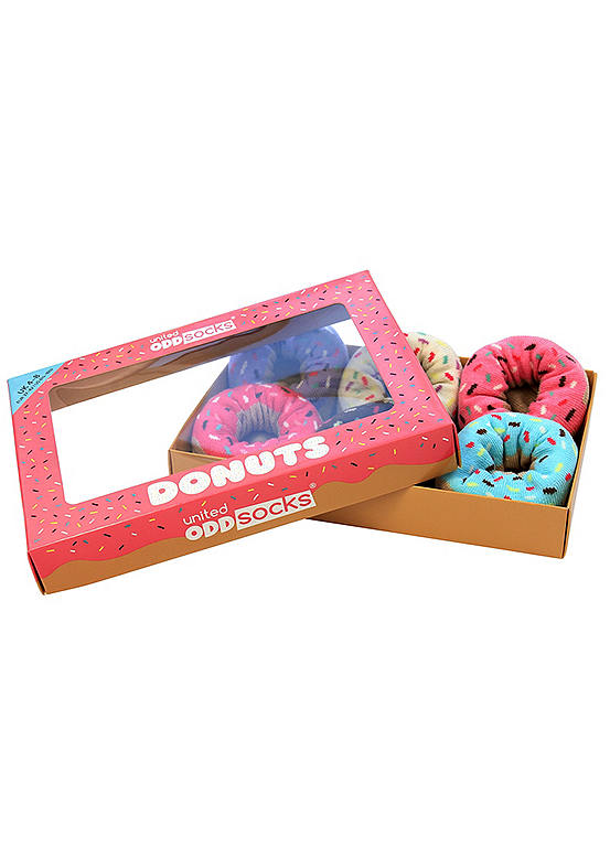  United Oddsocks Donut Selection Box - 6 Delicious Odd Socks To Mix And Mismatch