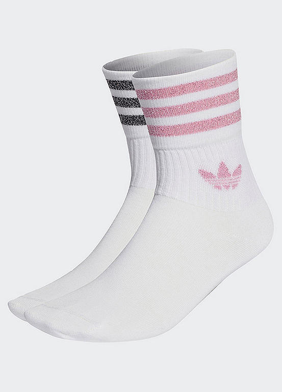  Adidas Originals Pack Of 2 Pairs Midcut Glitter Sports Socks