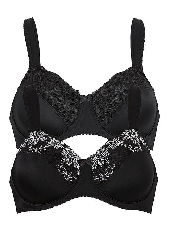  Bonprix Pack Of 2 Embroidered Bras