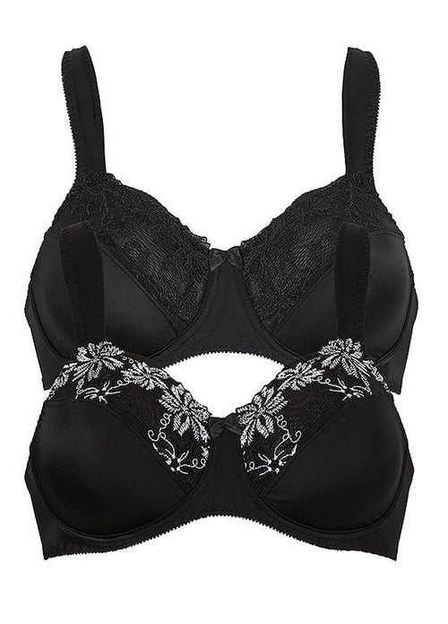  Bonprix Pack Of 2 Embroidered Bras