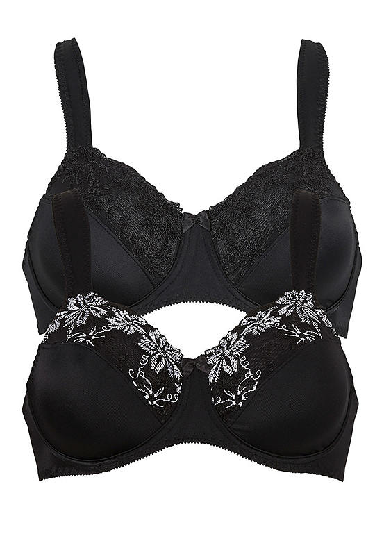  Bonprix Pack Of 2 Embroidered Bras