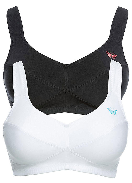 Bonprix Pack Of 2 Organic Cotton Non Wired Bras