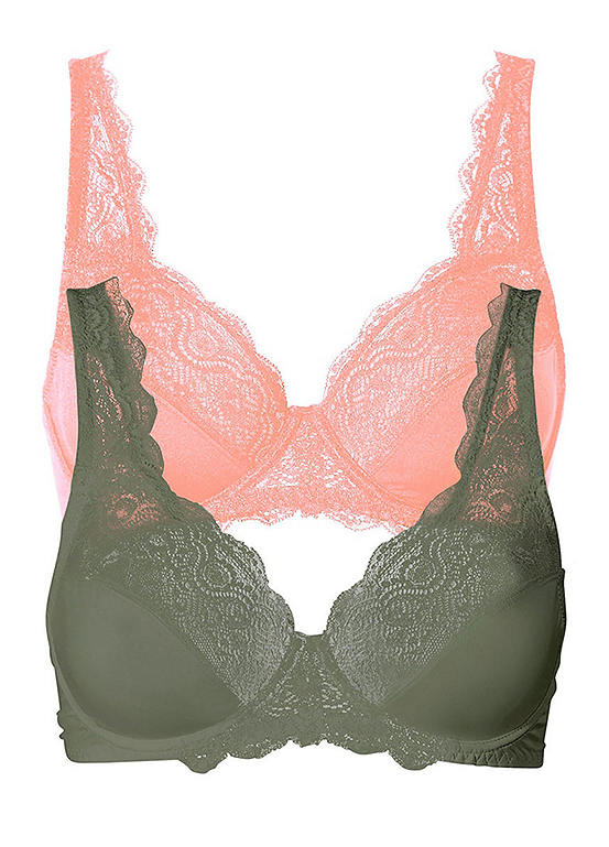  Bonprix Pack Of 2 Underwired Lace Detail Bras