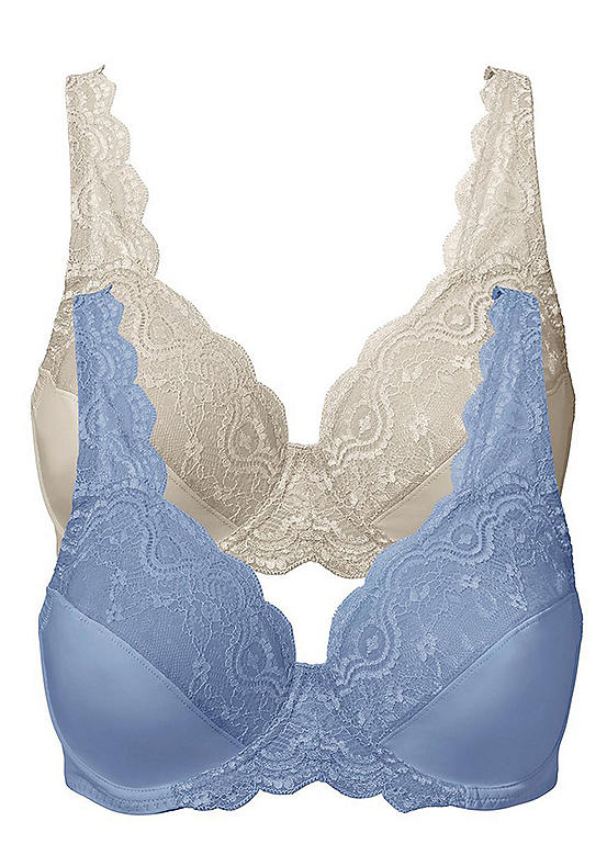  Bonprix Pack Of 2 Underwired Lace Detail Bras
