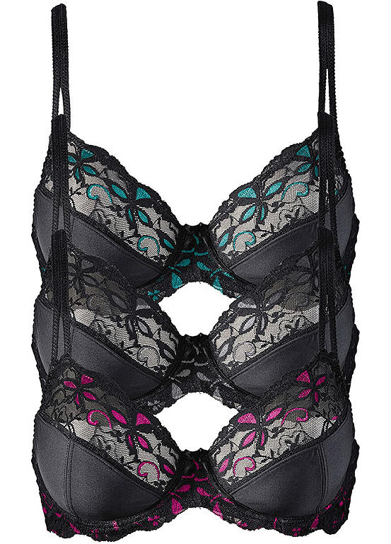  Bonprix Pack Of 3 Underwired Lace Bras
