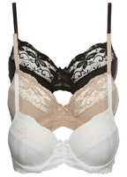  Bonprix Pack Of 3 Underwired Lace Bras