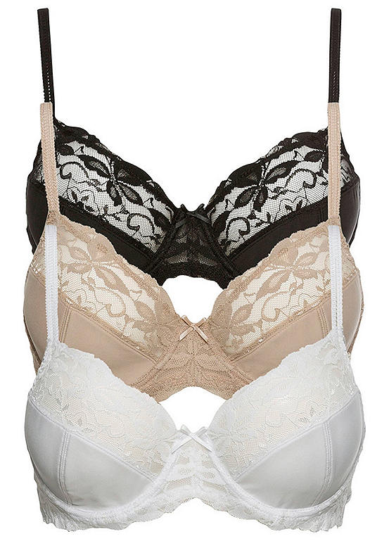  Bonprix Pack Of 3 Underwired Lace Bras