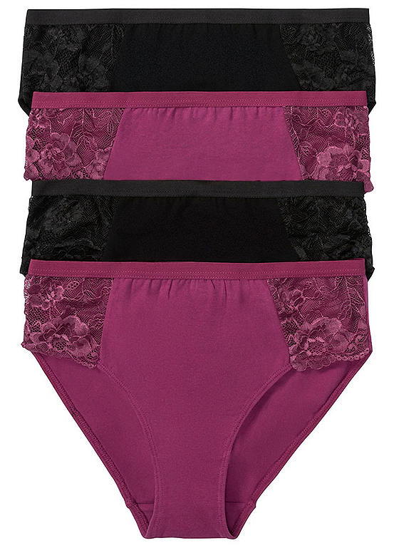  Bonprix Pack Of 4 Lace Side Full Briefs