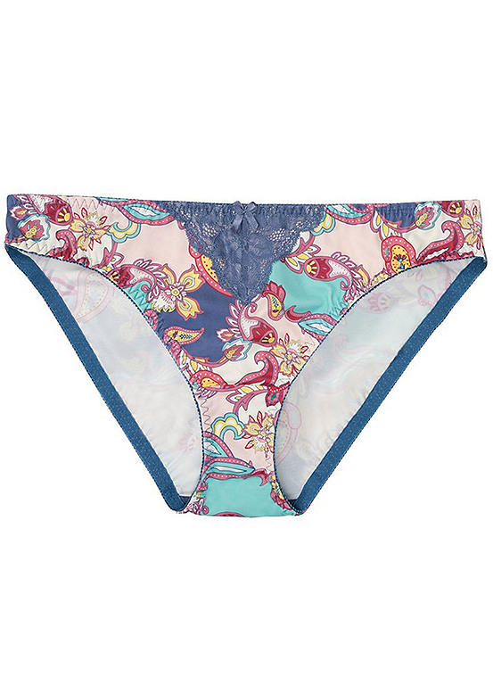  Bonprix Paisley Print Lace Trim Briefs