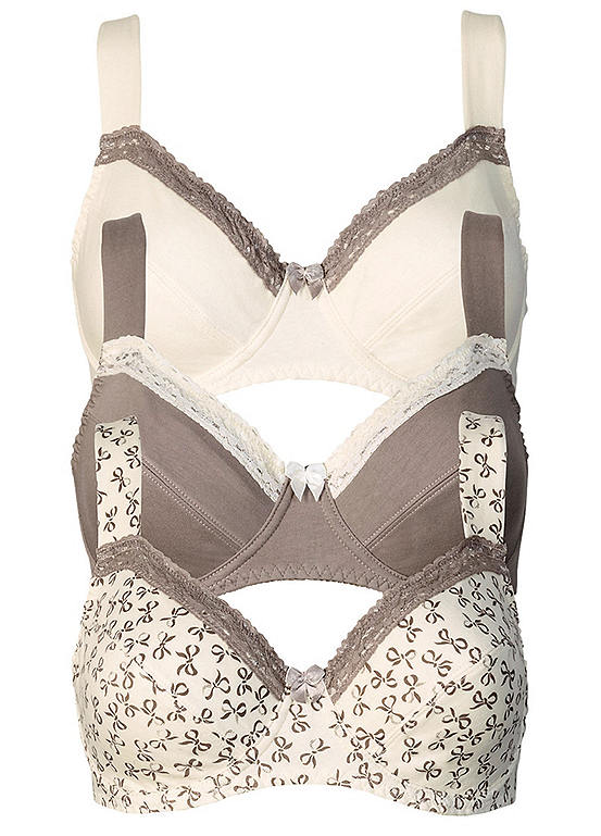  Bonprix Underwired Pack Of 3 Cotton Bras