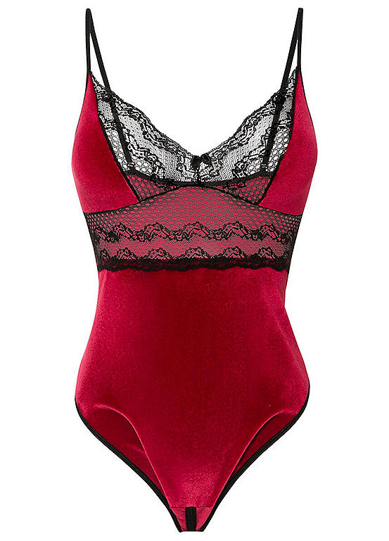  Bonprix Velvet Crotchless Body